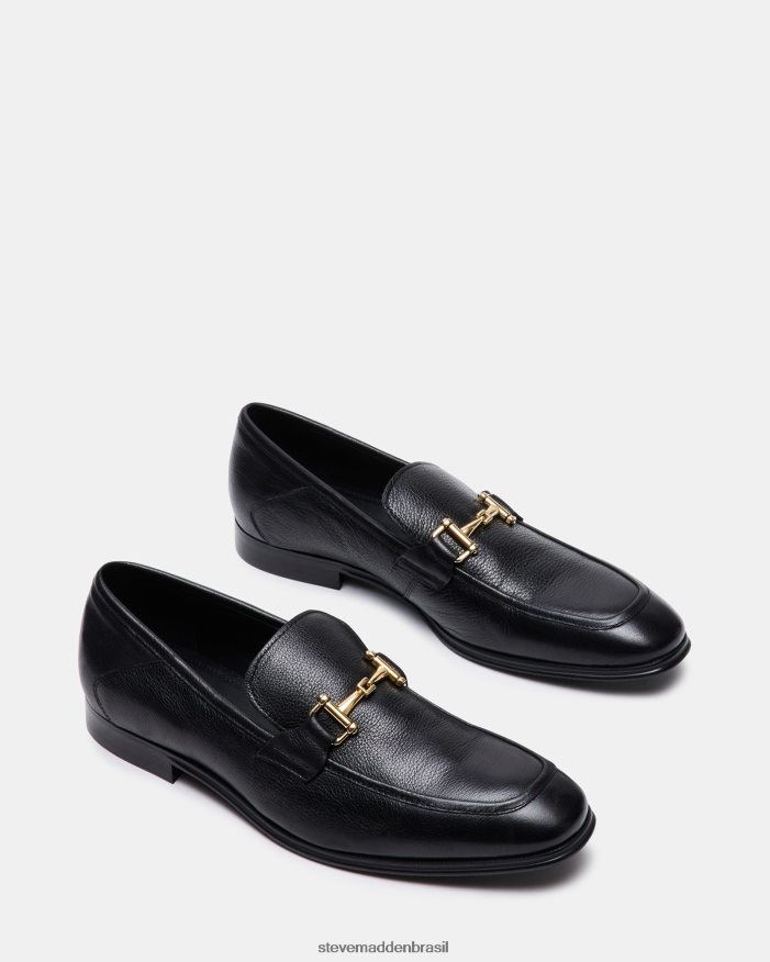 calçados couro preto homens Steve Madden arquéia ZTFPZH987