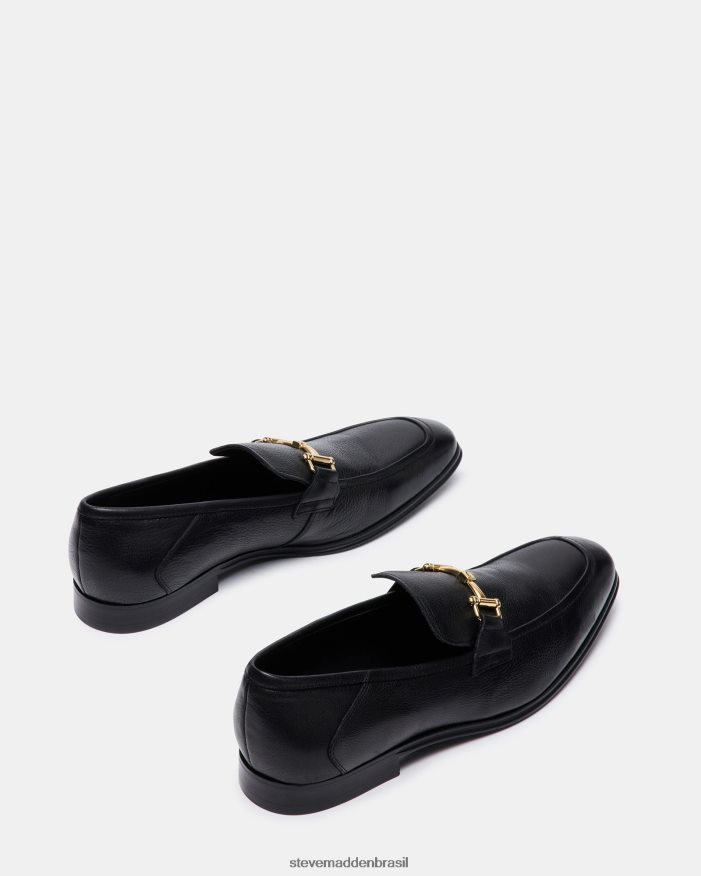 calçados couro preto homens Steve Madden arquéia ZTFPZH987