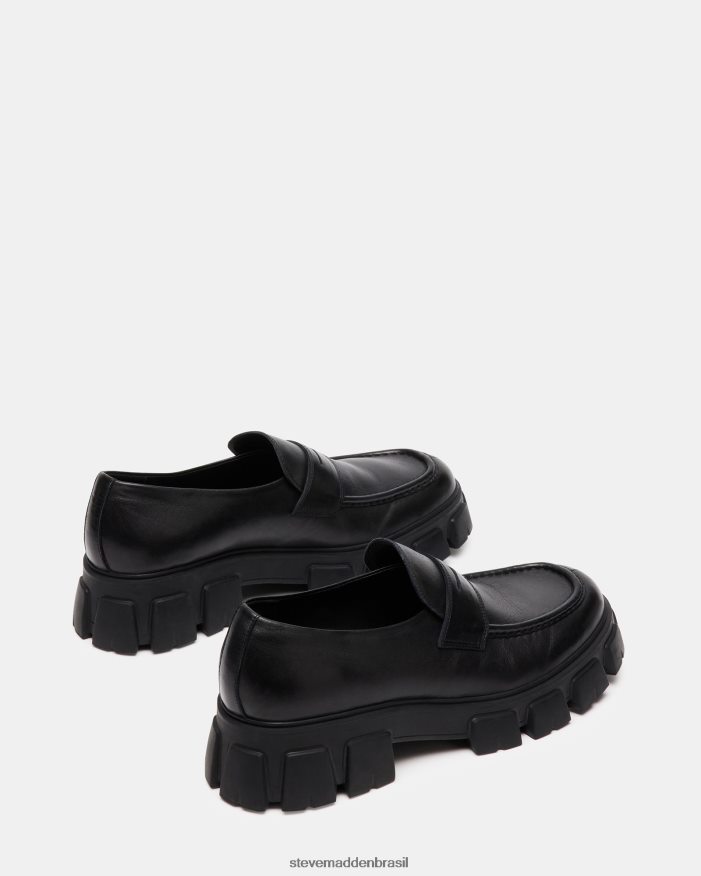 calçados couro preto homens Steve Madden centro ZTFPZH982