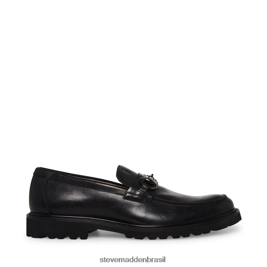 calçados couro preto homens Steve Madden kyan ZTFPZH996