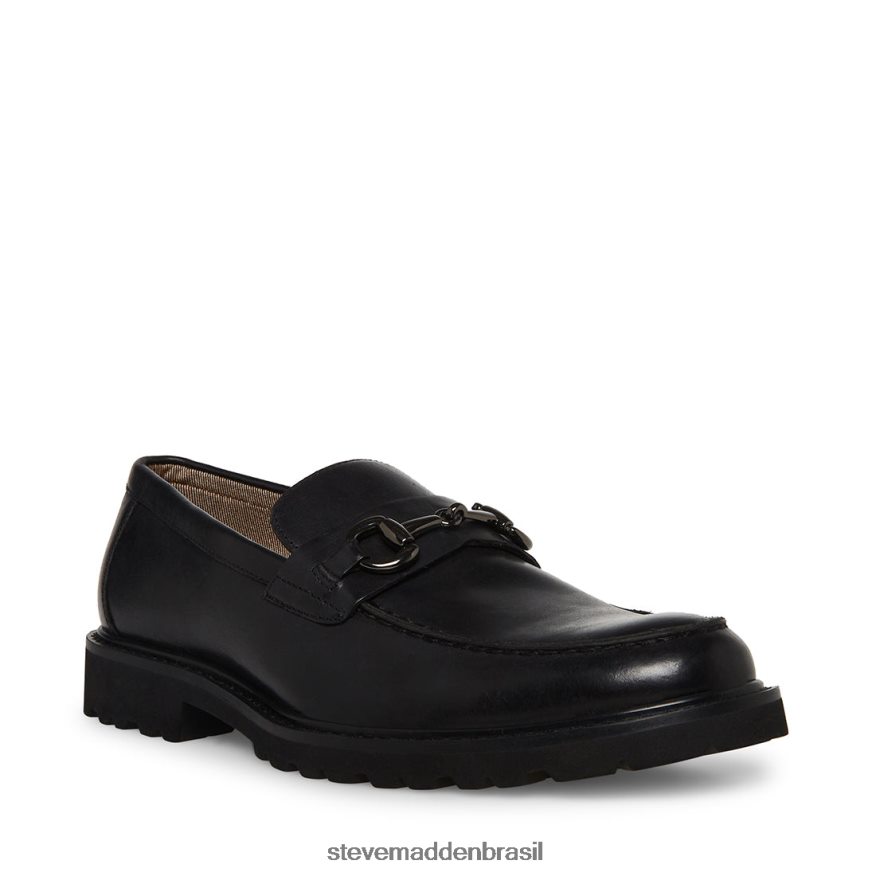 calçados couro preto homens Steve Madden kyan ZTFPZH996