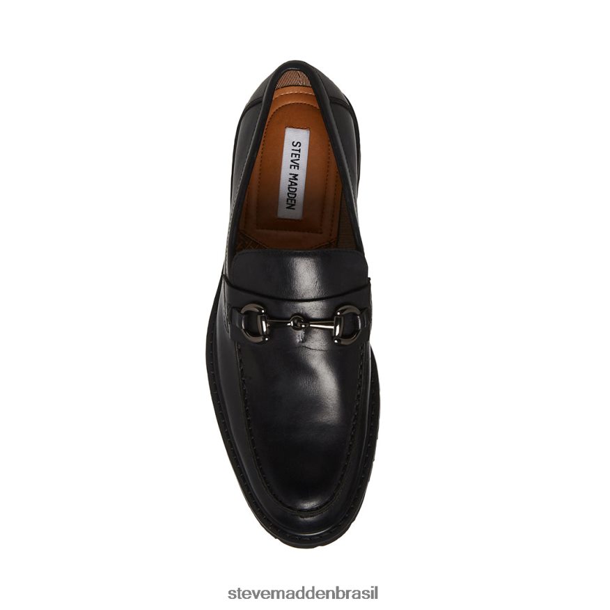 calçados couro preto homens Steve Madden kyan ZTFPZH996