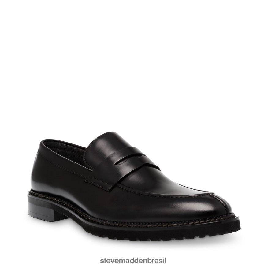 calçados couro preto homens Steve Madden saban ZTFPZH1007