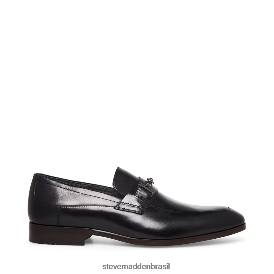 calçados couro preto homens Steve Madden valão ZTFPZH992