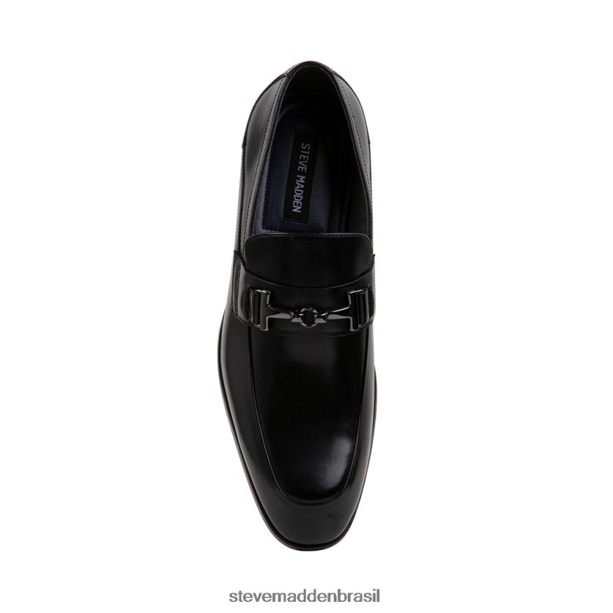 calçados couro preto homens Steve Madden valão ZTFPZH992