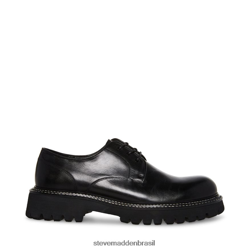 calçados couro preto homens Steve Madden zylen ZTFPZH993