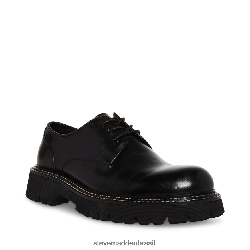 calçados couro preto homens Steve Madden zylen ZTFPZH993