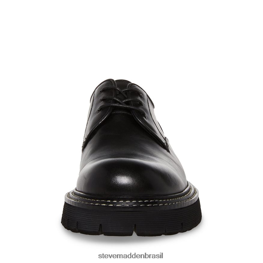 calçados couro preto homens Steve Madden zylen ZTFPZH993