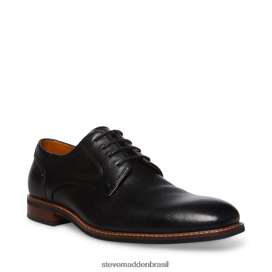 calçados couro preto homens Steve Madden Bannon ZTFPZH1066