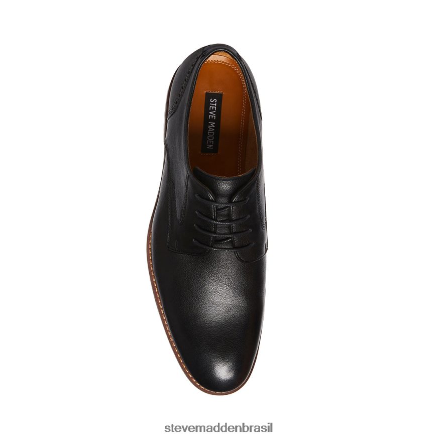 calçados couro preto homens Steve Madden Bannon ZTFPZH1066