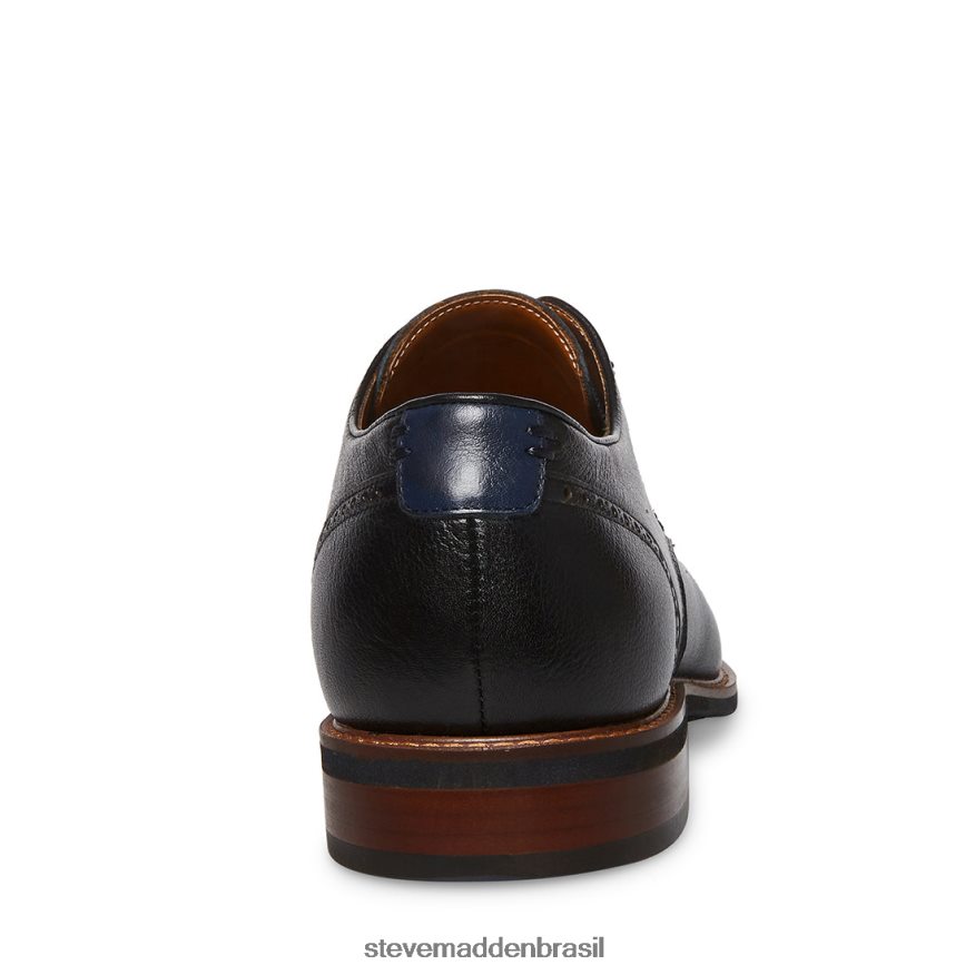 calçados couro preto homens Steve Madden Bannon ZTFPZH1066