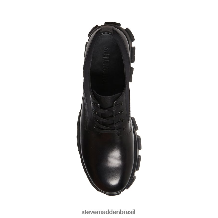 calçados couro preto homens Steve Madden César ZTFPZH1064