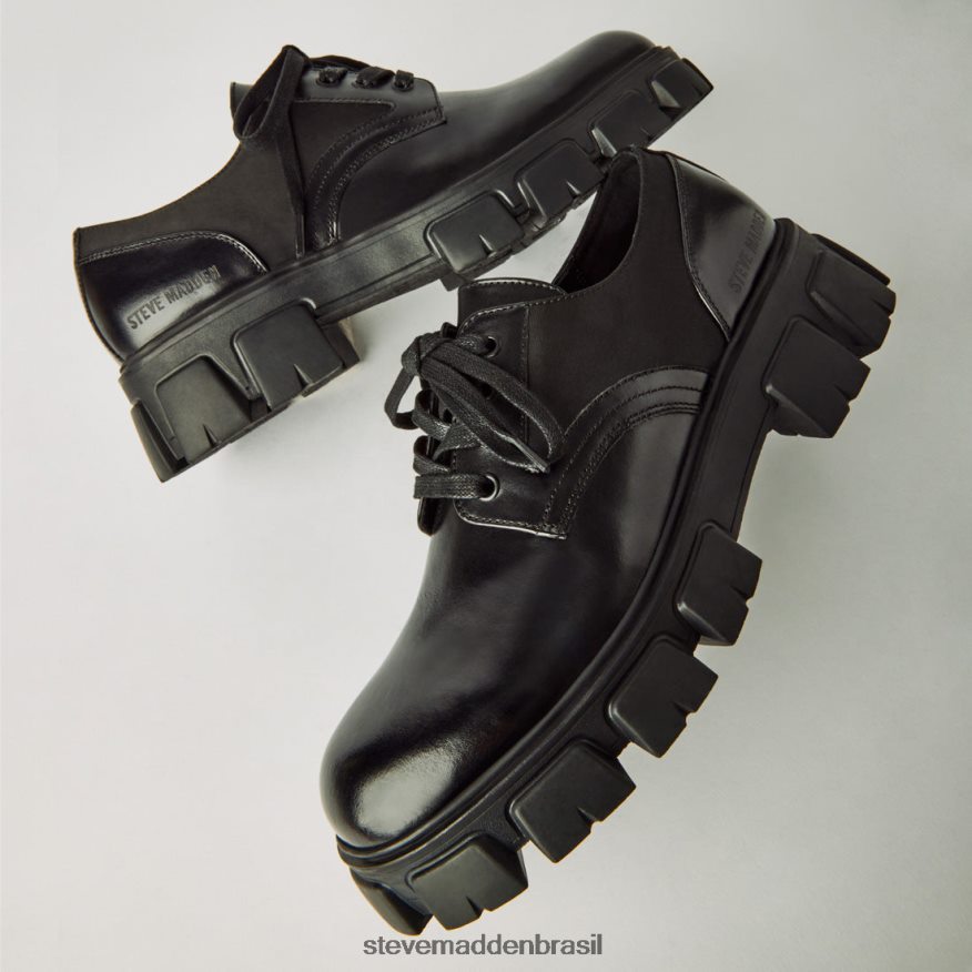 calçados couro preto homens Steve Madden César ZTFPZH1064