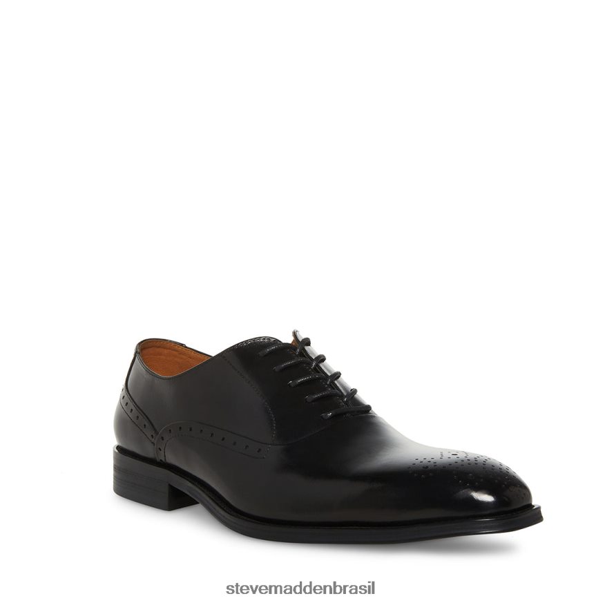 calçados couro preto homens Steve Madden Zate ZTFPZH1055