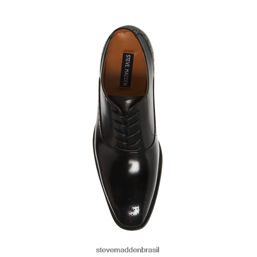 calçados couro preto homens Steve Madden Zate ZTFPZH1055