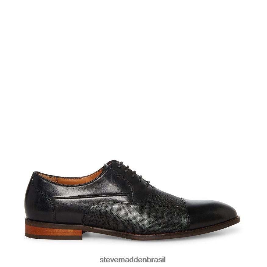 calçados couro preto homens Steve Madden inspetor-r ZTFPZH1063