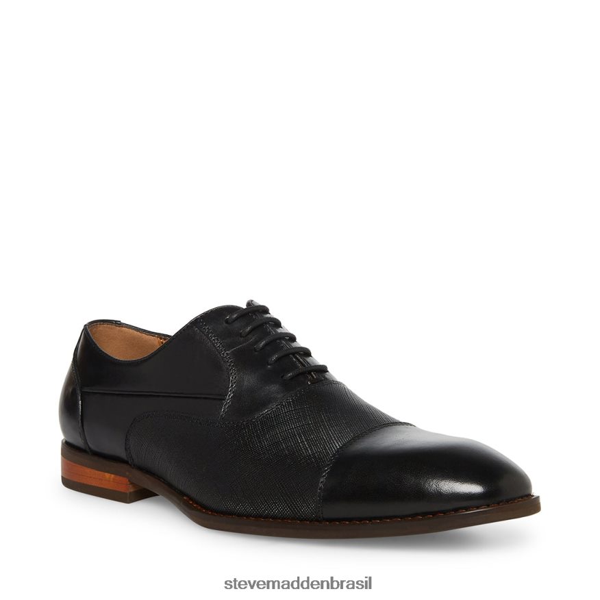 calçados couro preto homens Steve Madden inspetor-r ZTFPZH1063