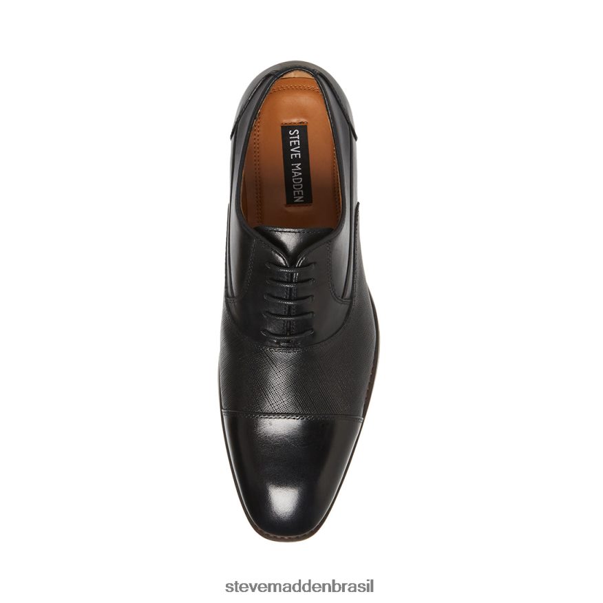 calçados couro preto homens Steve Madden inspetor-r ZTFPZH1063