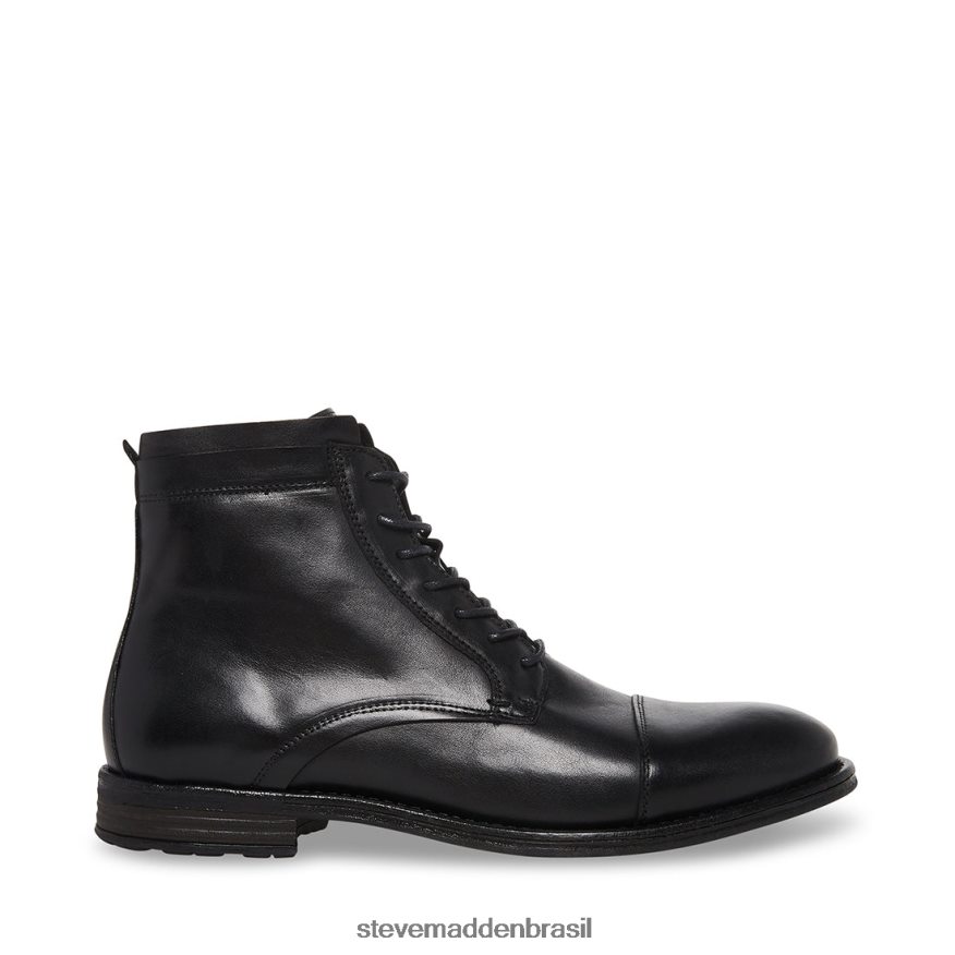 calçados couro preto homens Steve Madden poços ZTFPZH1060