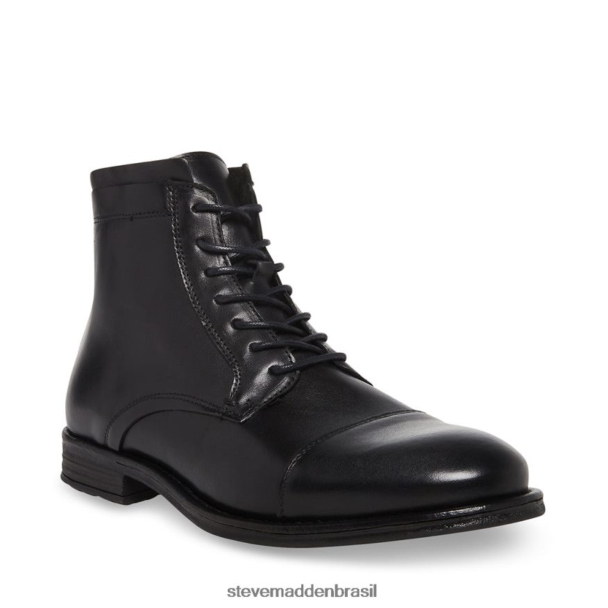 calçados couro preto homens Steve Madden poços ZTFPZH1060