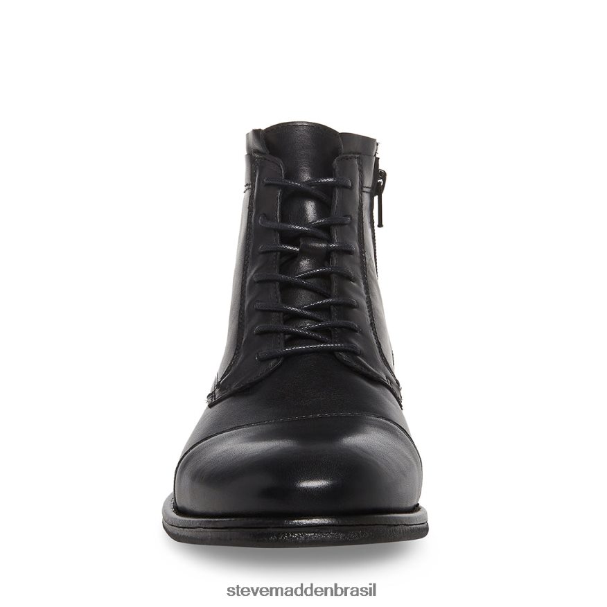 calçados couro preto homens Steve Madden poços ZTFPZH1060