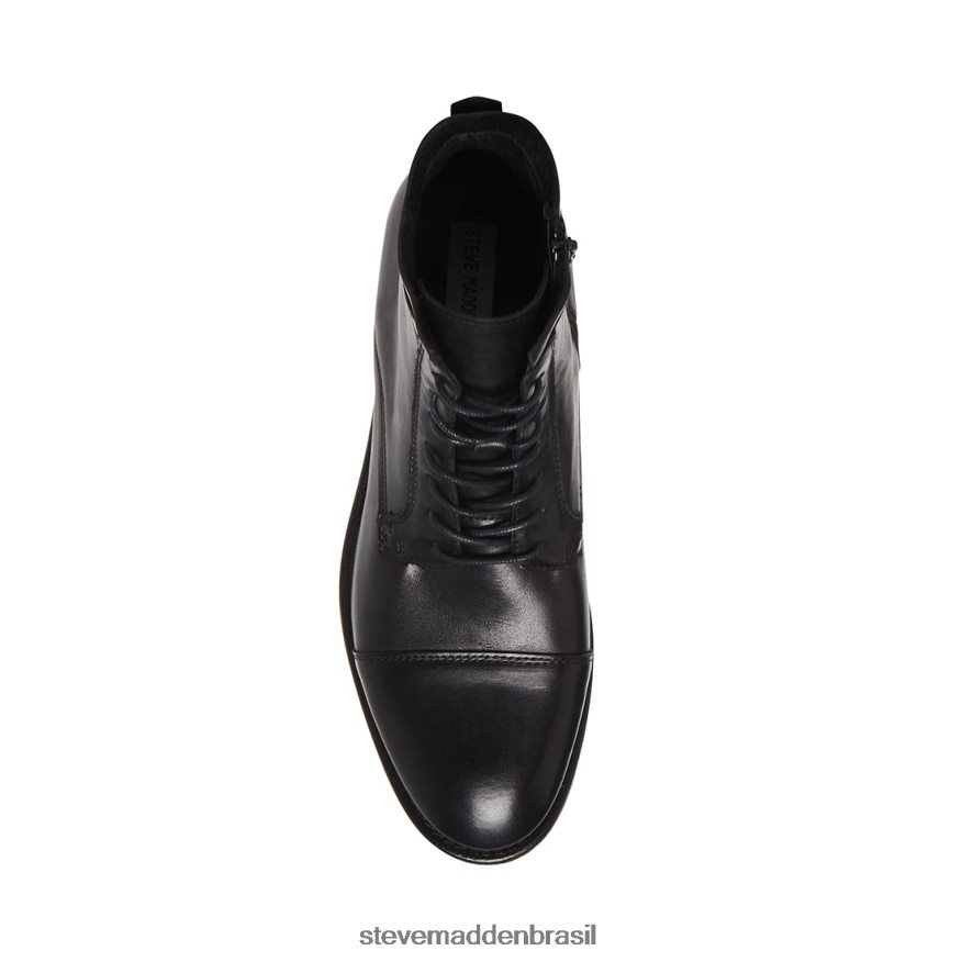 calçados couro preto homens Steve Madden poços ZTFPZH1060