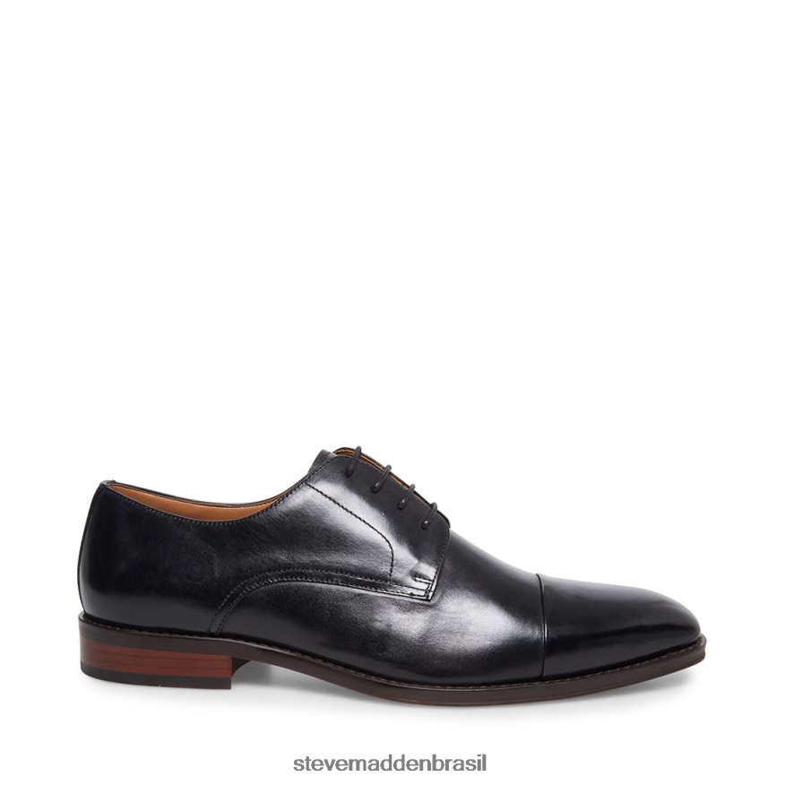 calçados couro preto homens Steve Madden trama ZTFPZH1044