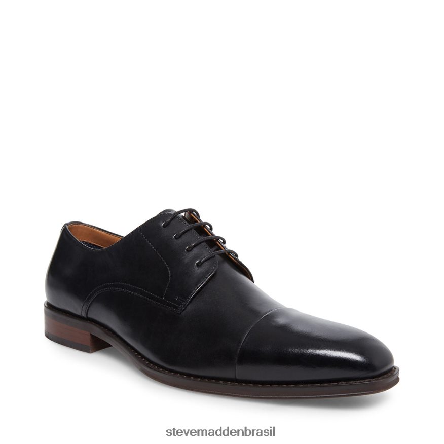 calçados couro preto homens Steve Madden trama ZTFPZH1044