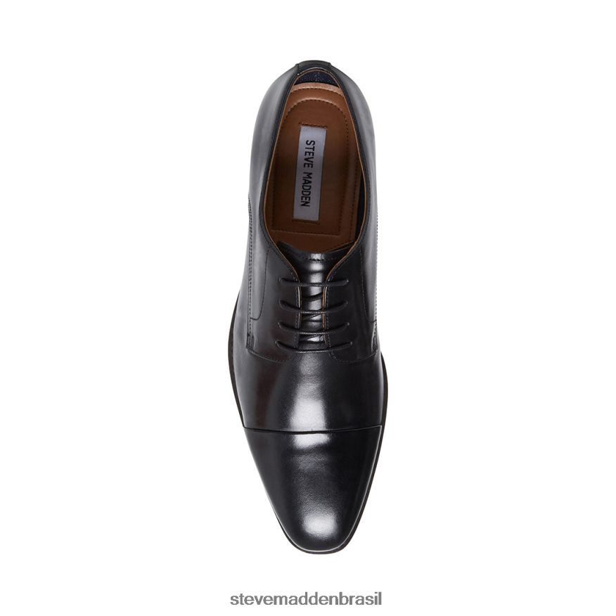 calçados couro preto homens Steve Madden trama ZTFPZH1044