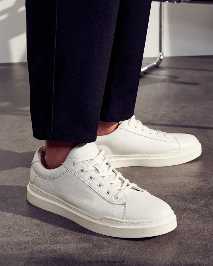 calçados couro branco homens Steve Madden tiltão ZTFPZH896