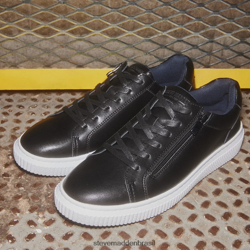 calçados couro preto homens Steve Madden niziam ZTFPZH906