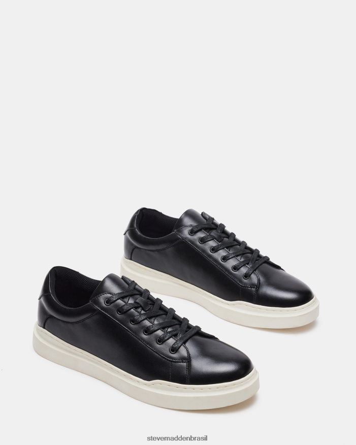 calçados couro preto homens Steve Madden tiltão ZTFPZH901