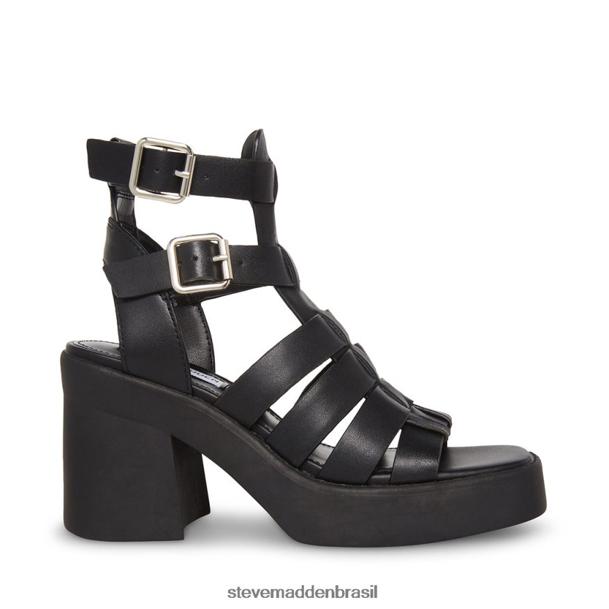 calçados couro preto mulheres Steve Madden Kiona ZTFPZH49