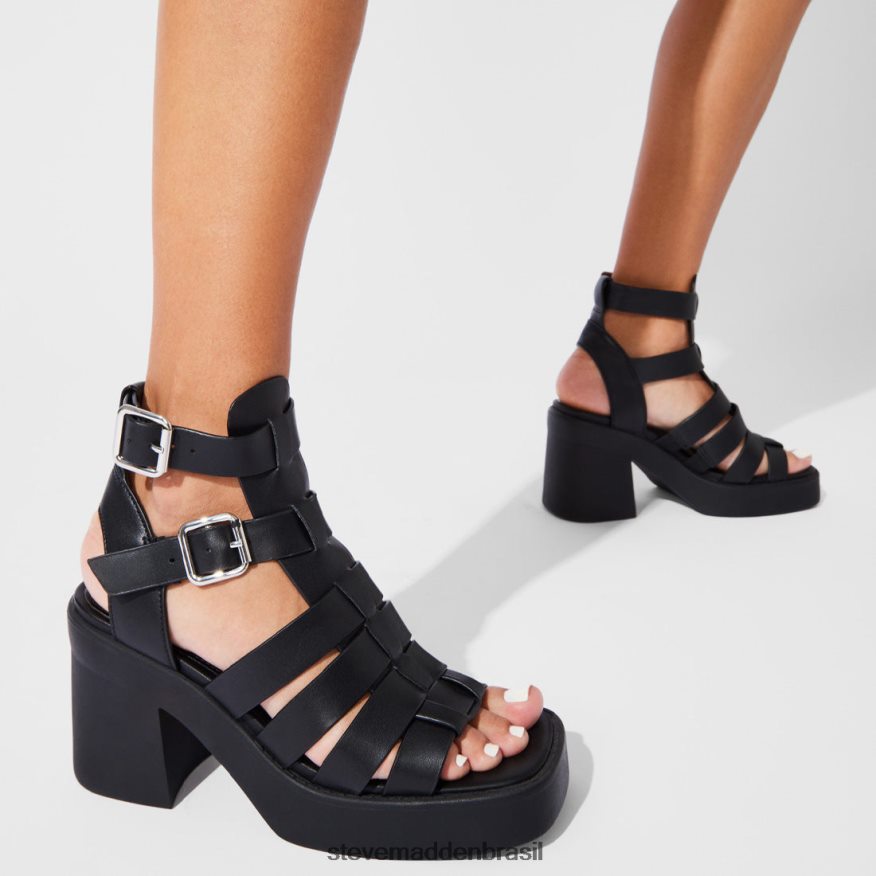 calçados couro preto mulheres Steve Madden Kiona ZTFPZH49