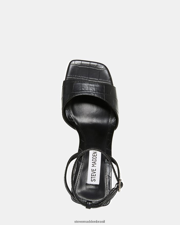 calçados crocodilo preto mulheres Steve Madden Rozlyn ZTFPZH529