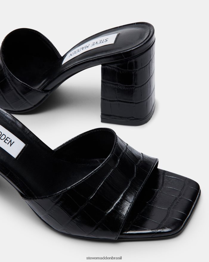 calçados crocodilo preto mulheres Steve Madden alaya ZTFPZH527