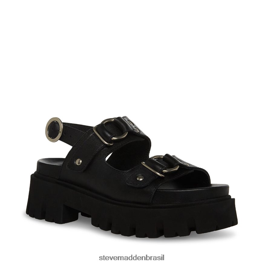 calçados couro preto mulheres Steve Madden Garrick ZTFPZH54