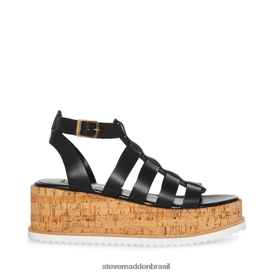 calçados couro preto mulheres Steve Madden Kaydee ZTFPZH143