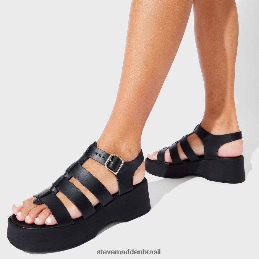 calçados couro preto mulheres Steve Madden Sarai ZTFPZH159