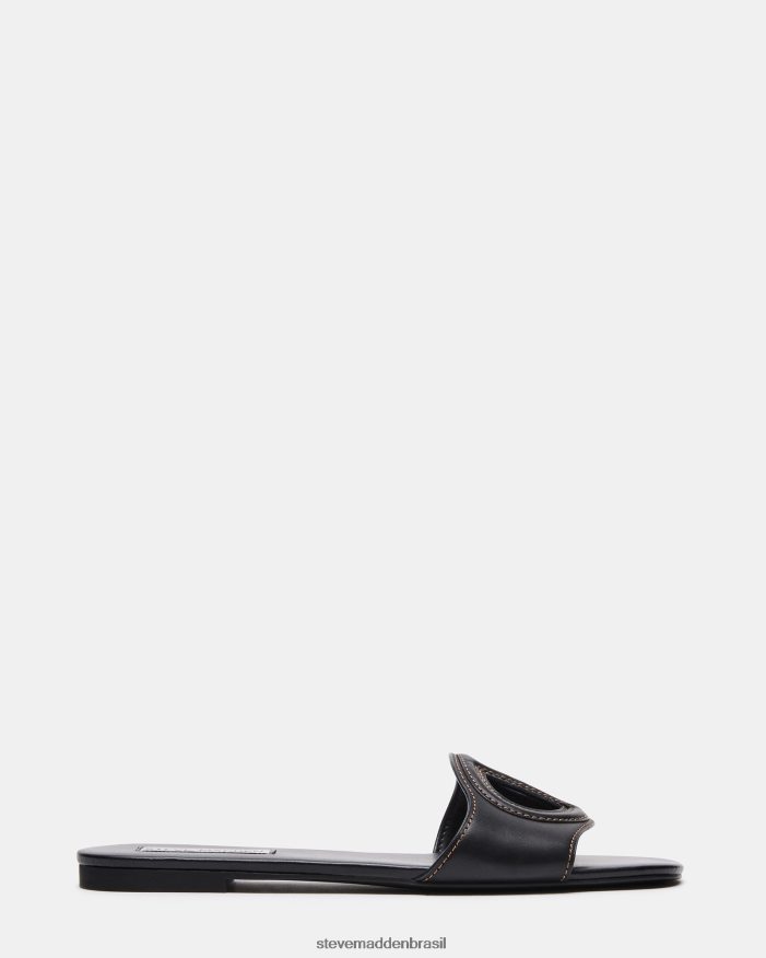 calçados couro preto mulheres Steve Madden kylah ZTFPZH108