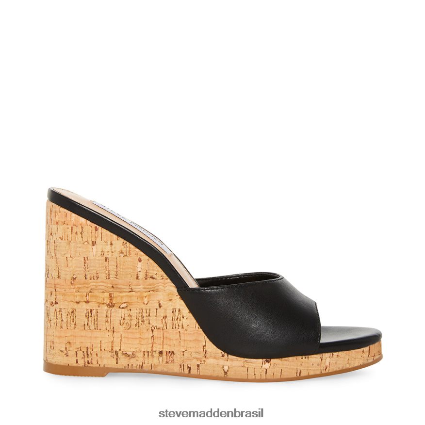 calçados couro preto mulheres Steve Madden maravilhoso ZTFPZH80