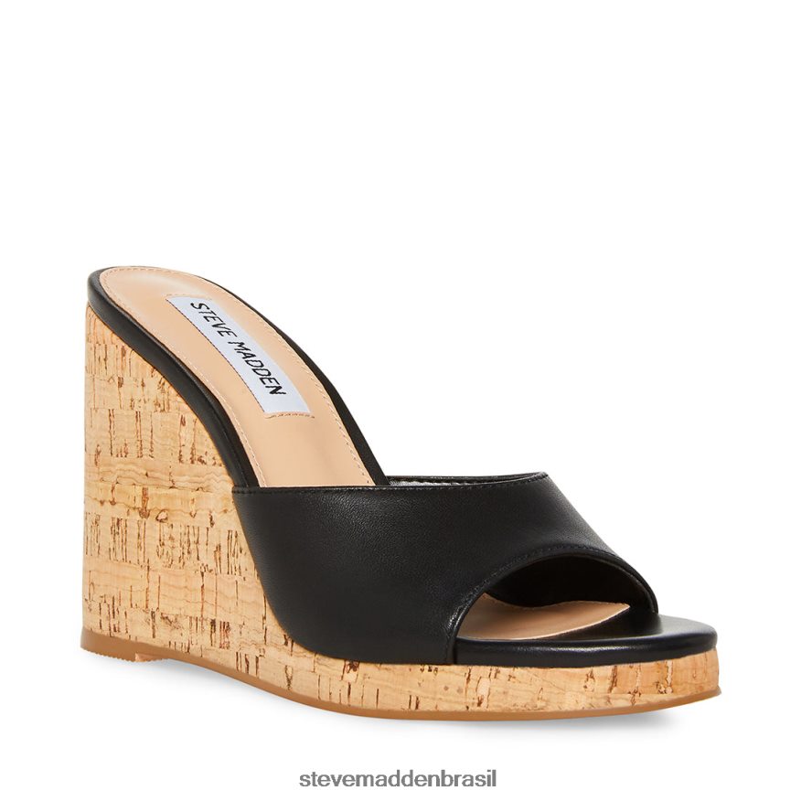 calçados couro preto mulheres Steve Madden maravilhoso ZTFPZH80