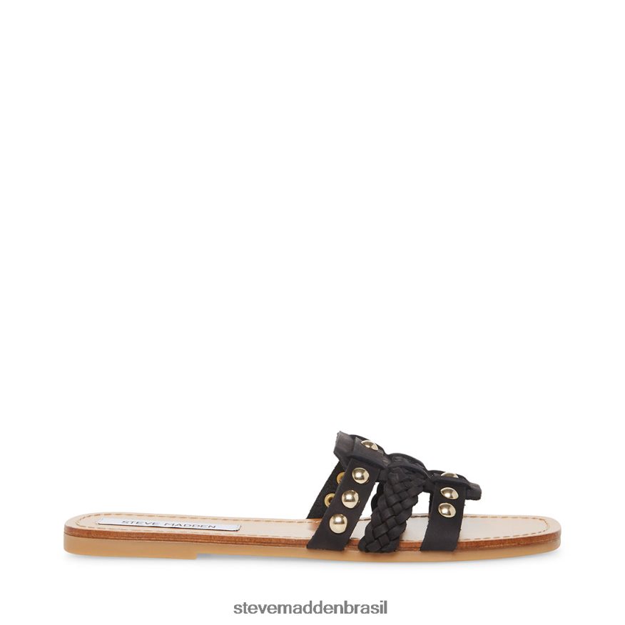 calçados couro preto mulheres Steve Madden paraíso ZTFPZH138