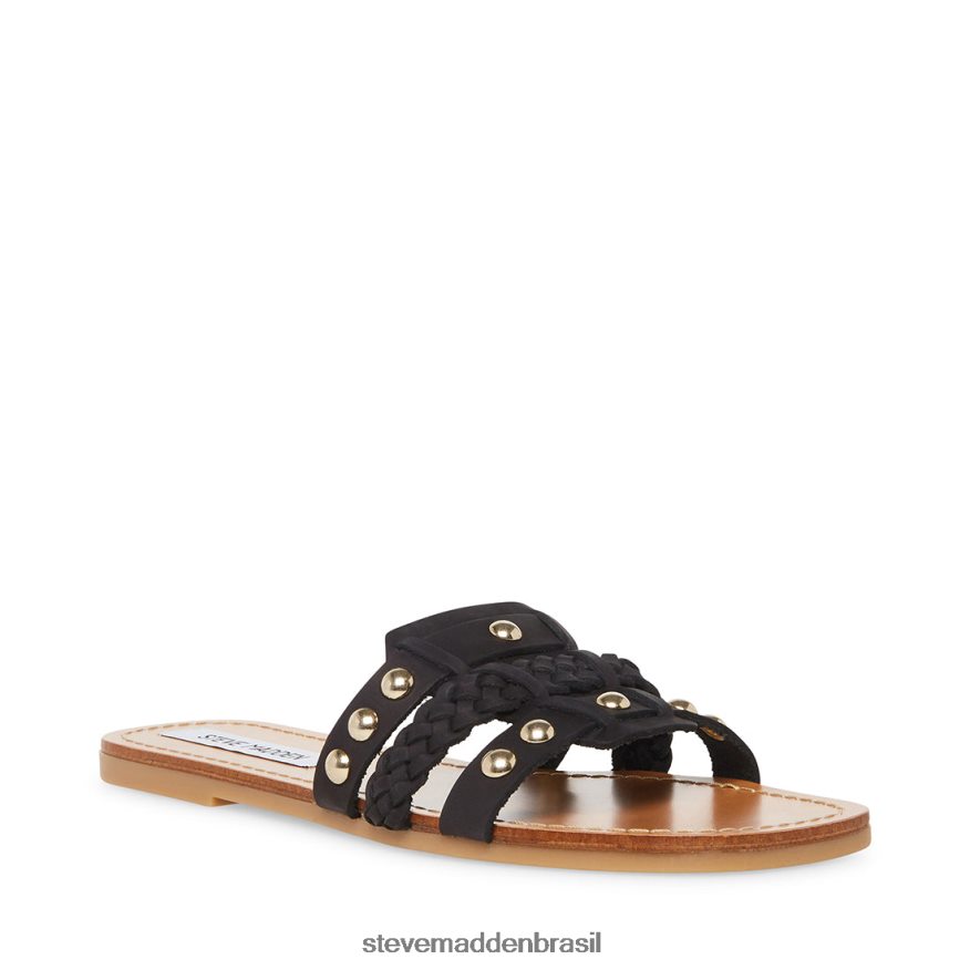 calçados couro preto mulheres Steve Madden paraíso ZTFPZH138