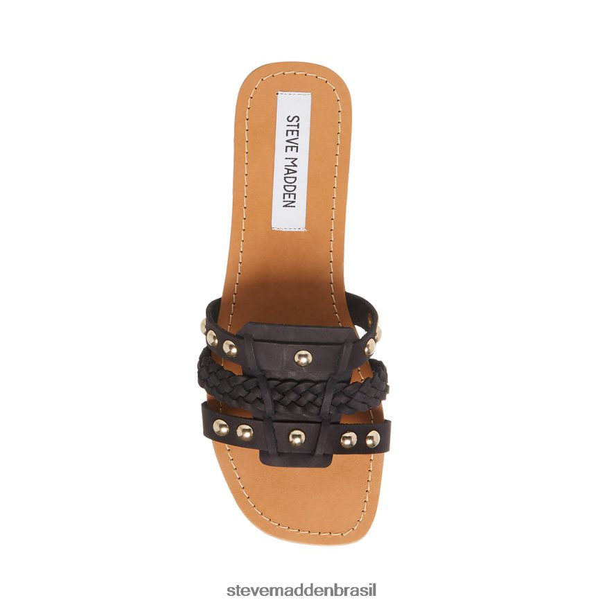 calçados couro preto mulheres Steve Madden paraíso ZTFPZH138