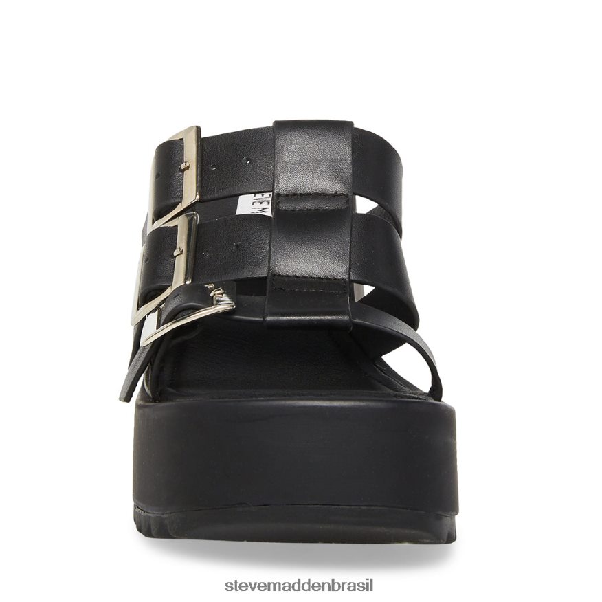 calçados couro preto mulheres Steve Madden perfurar ZTFPZH207