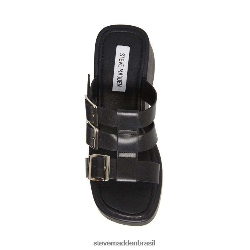 calçados couro preto mulheres Steve Madden perfurar ZTFPZH207