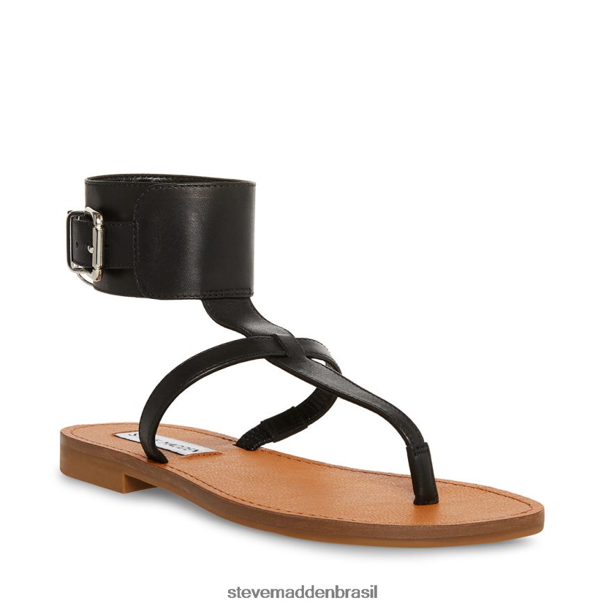 calçados couro preto mulheres Steve Madden rico ZTFPZH125