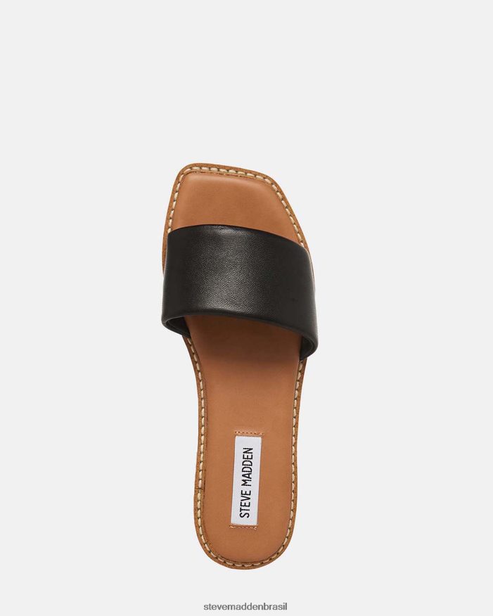 calçados couro preto mulheres Steve Madden sandra ZTFPZH168