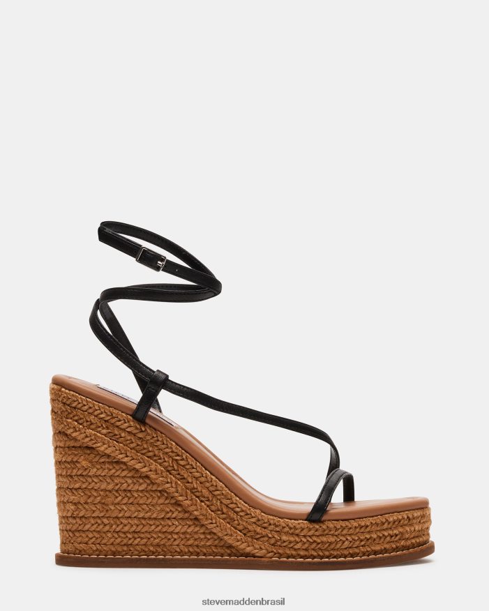 calçados couro preto mulheres Steve Madden verão ZTFPZH90